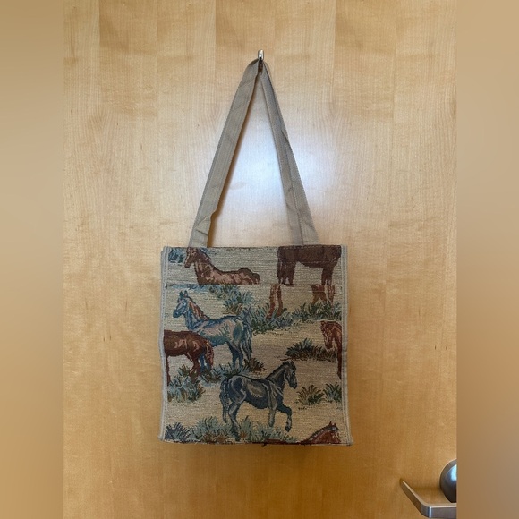 Equestrian/Horse Theme Tote Bag Tapestry - Picture 1 of 15